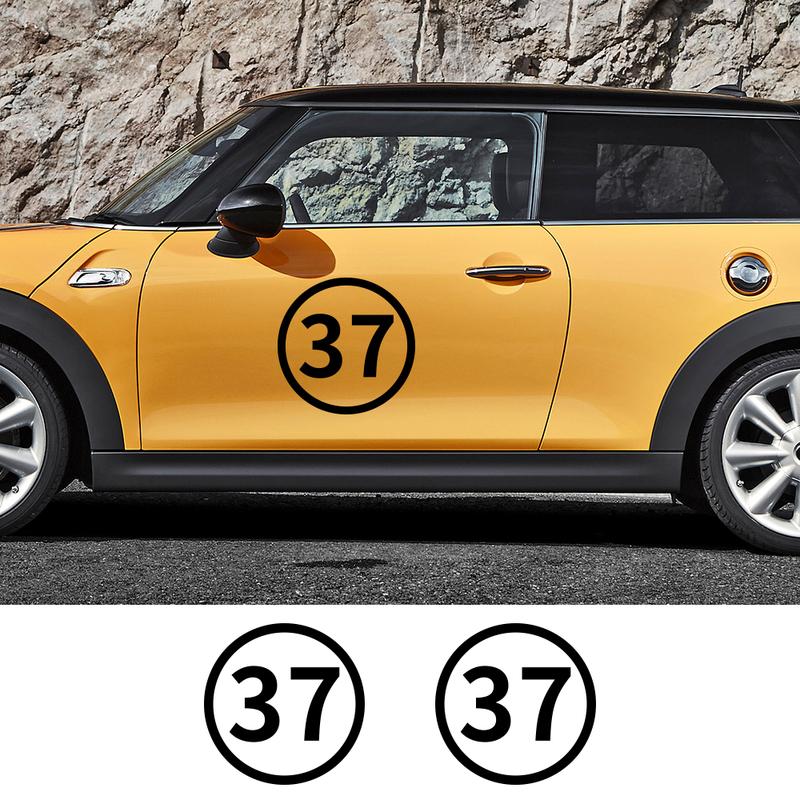 Car Body Side Stickers Auto 37 Number Road Decor Decal Cover Vehicle Tuning Accessories for Cars SUV Pickup Truck Deoration