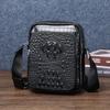 Мужская маленькая наплечная сумка с узором крокодиловой кости, модная маленькая сумка кроссбоди, маленький рюкзак для улицы и делового района