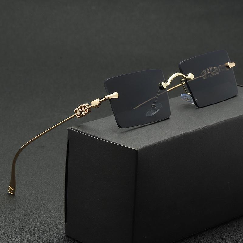 Fashion Square Rimless Women Sunglasses Mirror Classic Vintage Metal Frame Eyewear Men Female Luxury Sun Glasses Uv400