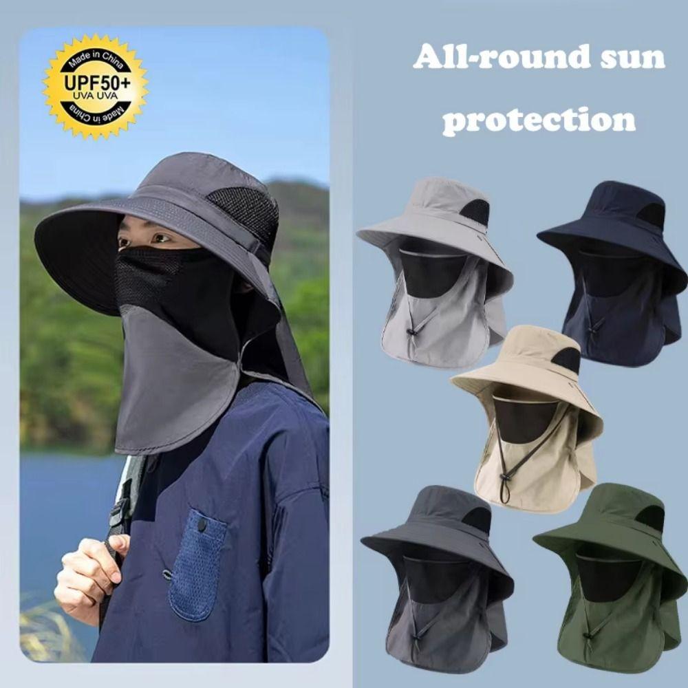 Caps Mask Set Fisherman Hat Sunscreen Sun Hat Durable Bucket Hat Outdoor