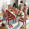Christmas Waterproof Printed Tablecloth and Chair Covers Set Holiday Dining Decor
