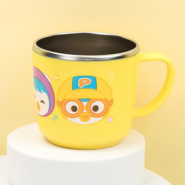 Нескользящая чашка из нержавеющей стали Pororo для дома и детей для пикника, чашка для воды для детского сада, чашка для чистки зубов, чашка для младенцев, детская чашка, 1 шт.