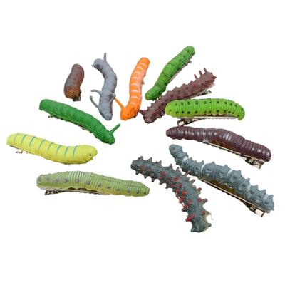 12 штук милых заколок для волос в виде гусениц, уникальные заколки-автоматы, украшение для волос гусеницы для свадеб и выступлений