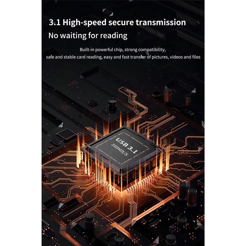 Высокоскоростной считыватель карт SD, USB 3.1 Type-C, чехол для SD/TF/SIM-карт, используется для камер, смартфонов, дронов
