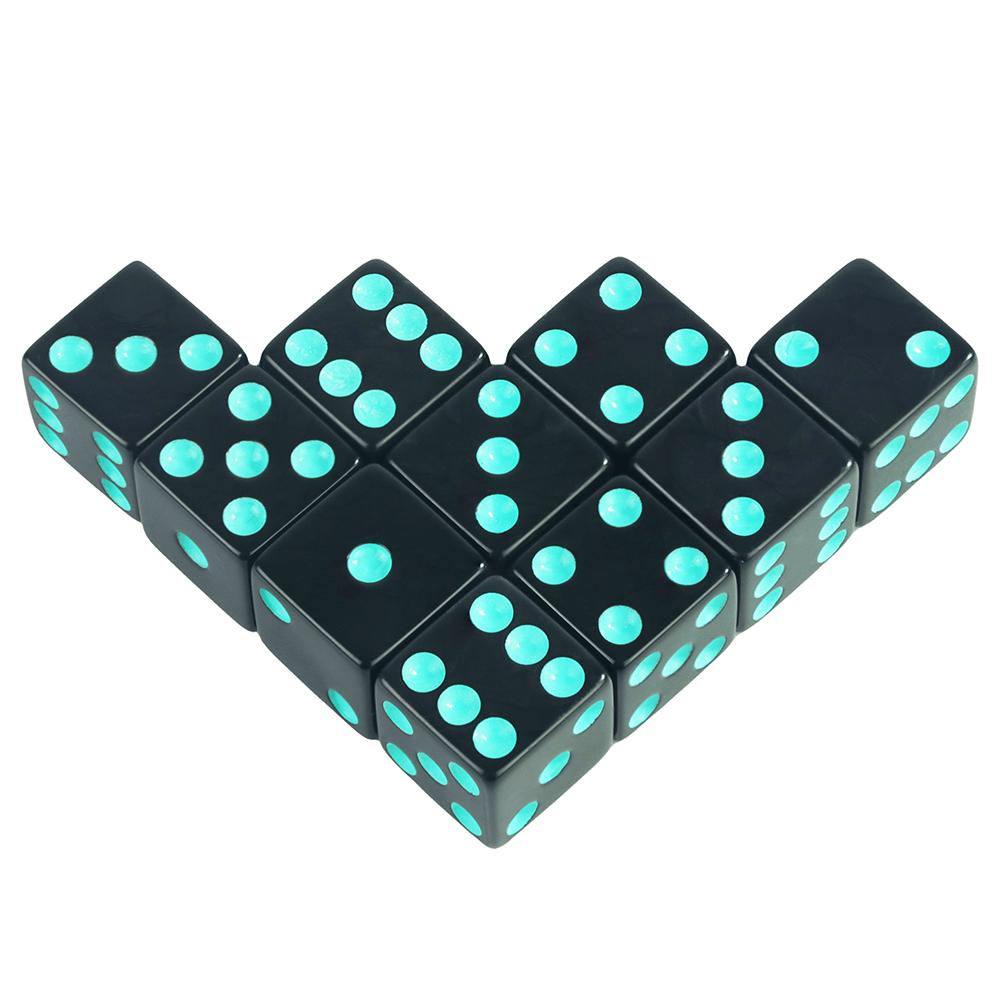 16мм Кубики 6-гранные Непрозрачные Кубики 10 шт. Квадратные Углы Цветные Точки D6 Кубики для Настольной Игры Классной Математической Игры