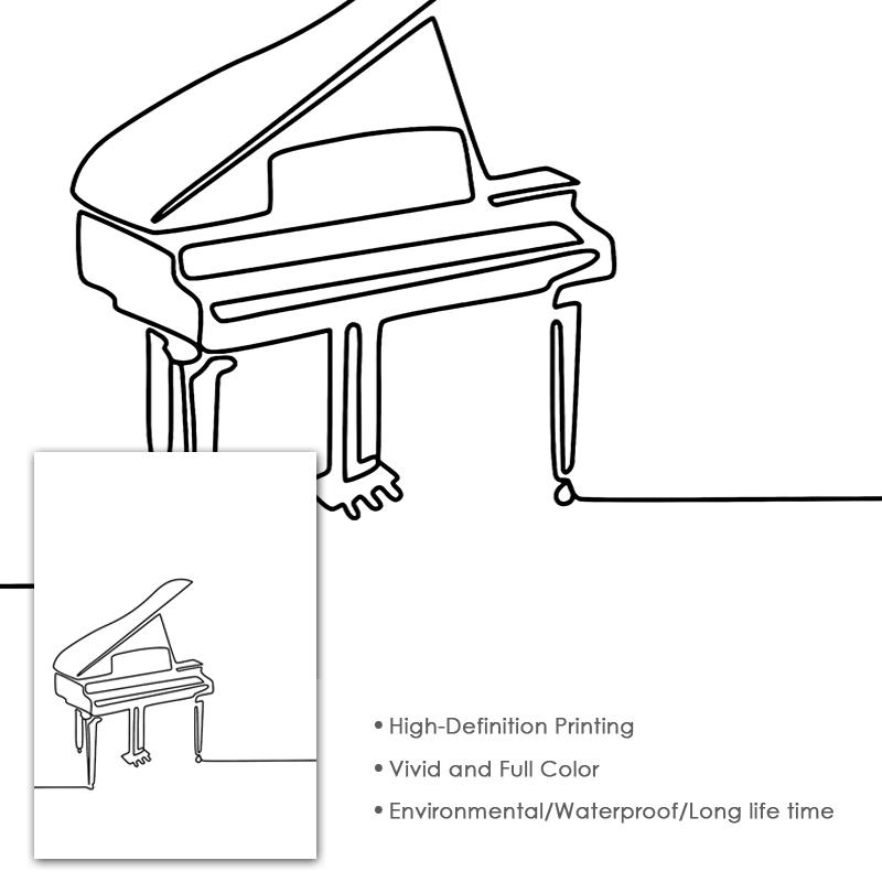 Современный минималистичный музыкальный инструмент, фортепиано, гитара, барабанная установка, музыкальный плакат, скандинавский настенный художественный постер для гостиной, спальни, домашний декор