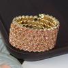 Rhinestones Bridal Jewelry Hand Wrist Bracel Crystal Bracelets Wedding Bangles Five Rows Bangles
