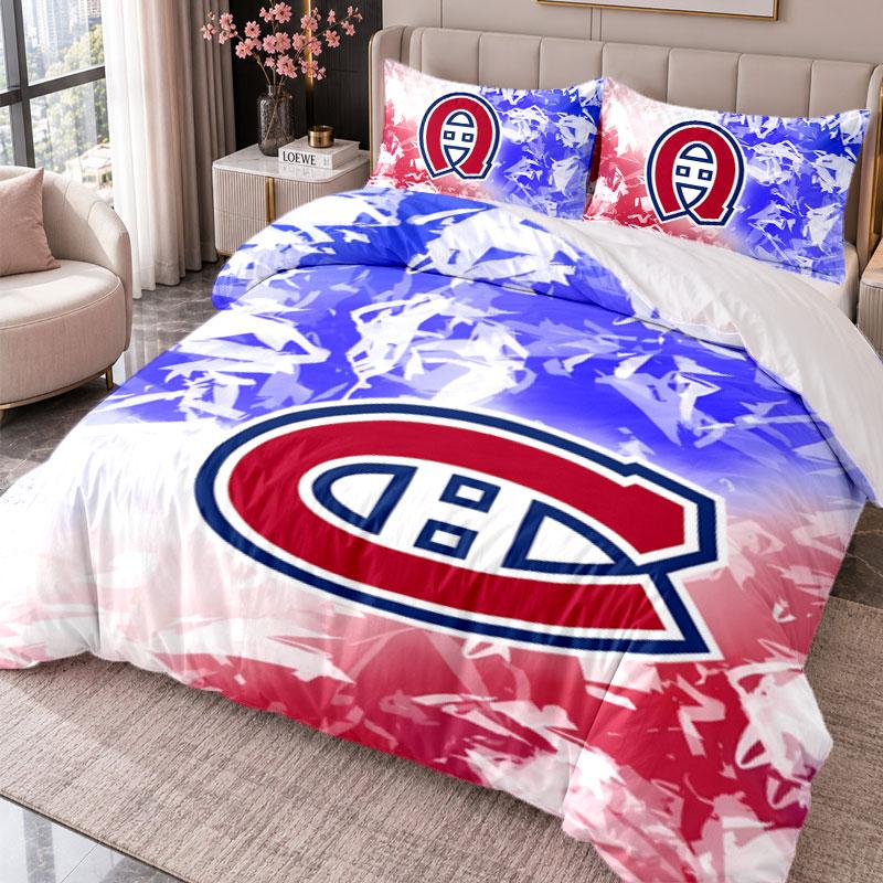 Montreal Canadiens 3Pcs Bedding Set Duvet Cover With Two Pillowcases For Bedroom Home Decoration