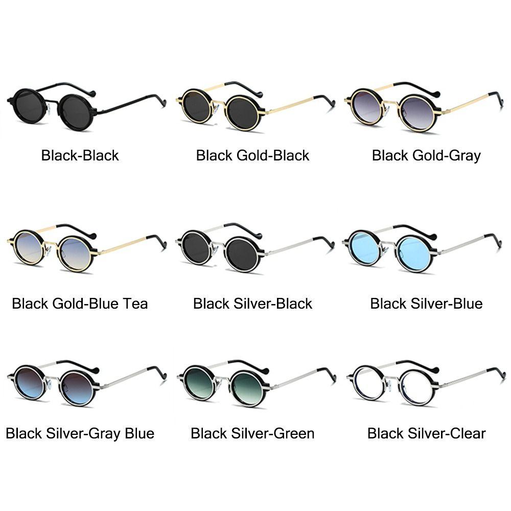 Солнцезащитные очки Y2K с защитой UV400 в панк-оттенках, модные маленькие круглые солнцезащитные очки для женщин и мужчин