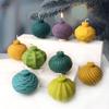 Christmas Ball Candle Silicone Mold Embossed Round Ball Candle Aromatherapy Plaster Geometric Christmas Lantern Ball Mold