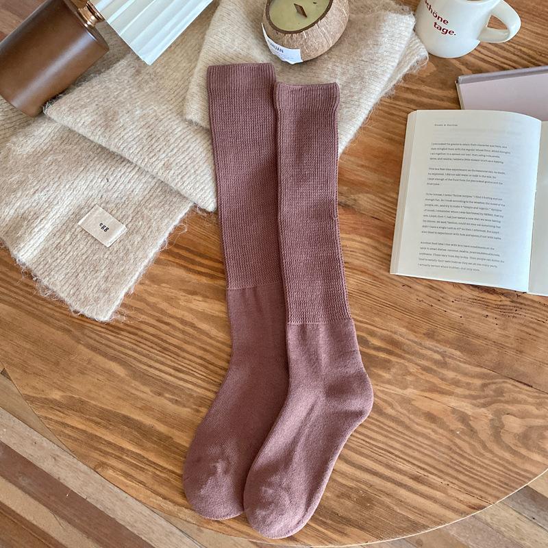 Autumn And Winter Stockings Children Thickened Terry Bottom Warm Medium Tube Stacking Socks Calf Socks Women