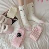 Зимние флисовые утолщенные носки - Мягкие и теплые носки до середины икры розового цвета, Милый мультяшный дизайн, Пушистые носки из австралийской шерсти