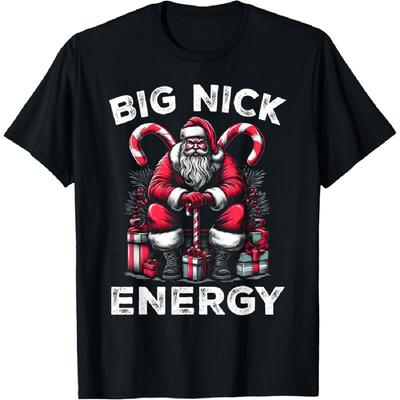 Футболка с забавным Санта-Клаусом и надписью Big Nick Energy для мужчин, женщин и детей