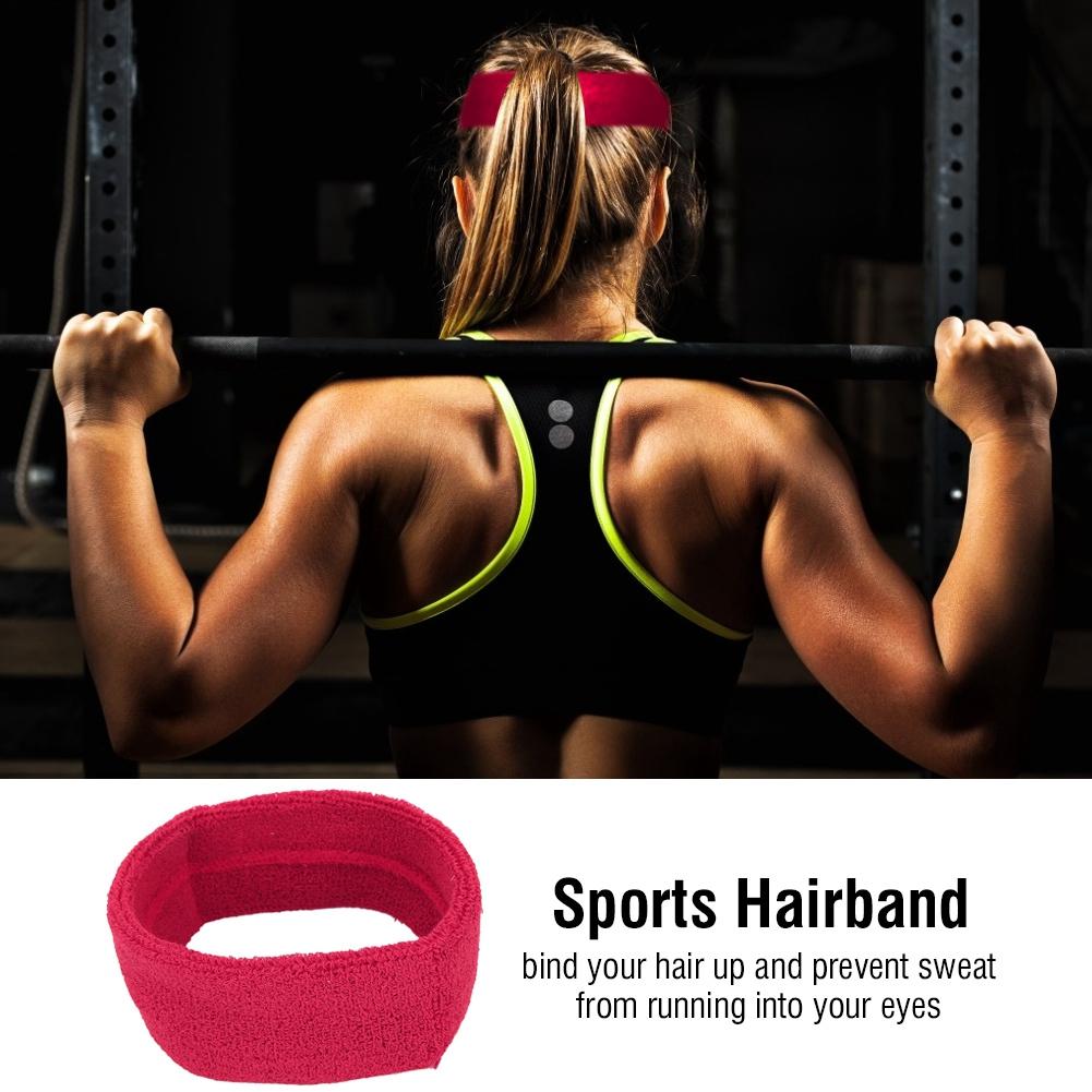 Unisex Sports Elastic Breathable Soft Warm Sweat Absorbing Hairband Head Wear (Red Rose)