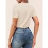 YYFS Женские модные повседневные летние весенние однотонные блузки и рубашки с v-образным вырезом и короткими рукавами с принтом