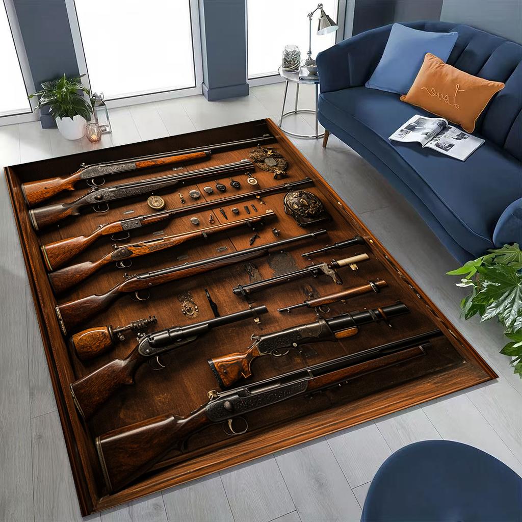 Дерево Металл Оружейный Кейс Коробка Военное Снаряжение Мото Коврик для Спальни Гостиной Дивана Дома Декор Коврик для Двери, Детский Игровой Нескользящий Напольный Коврик