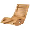Outdoor Rocking Chair w/ Slatted Seat. Wooden Rocking Chair. 130cm x 60cm x 60cm. Light Brown