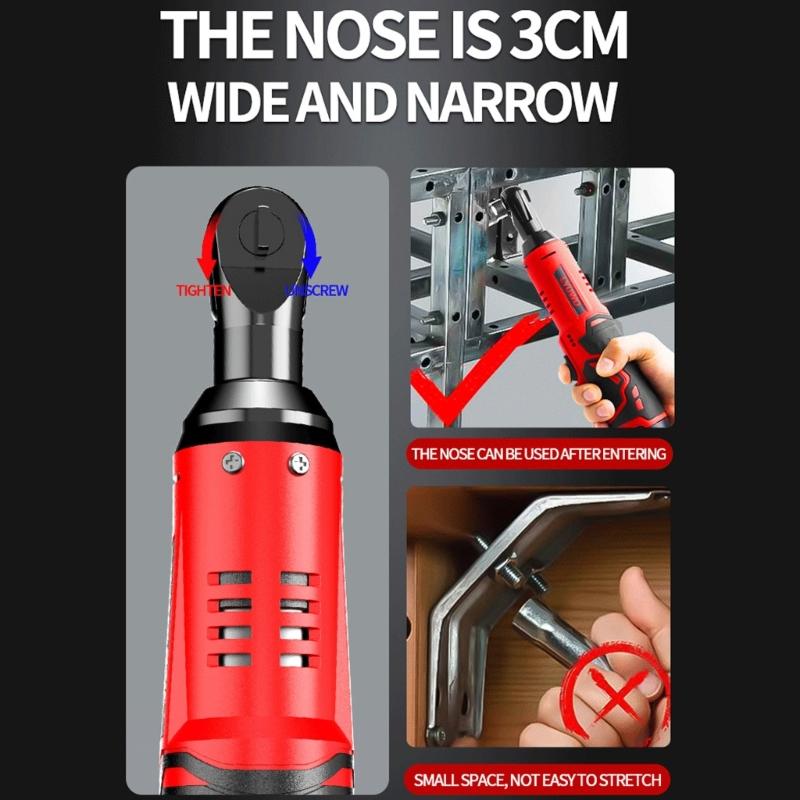 Беспроводной набор трещоточного ключа Функциональный электрический трещоточный ключ 18 В Мощный трещоточный инструмент для различного применения