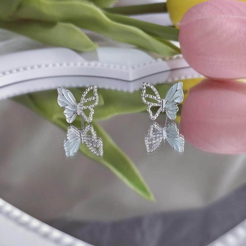 Влюбиться - Серьги-бабочки с розовым цирконом: Высококачественный, легкий, роскошный дизайн для женщин (2025)