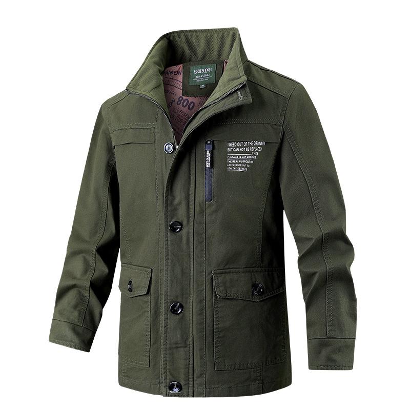 Куртка большого размера мужская из чистого хлопка свободного покроя