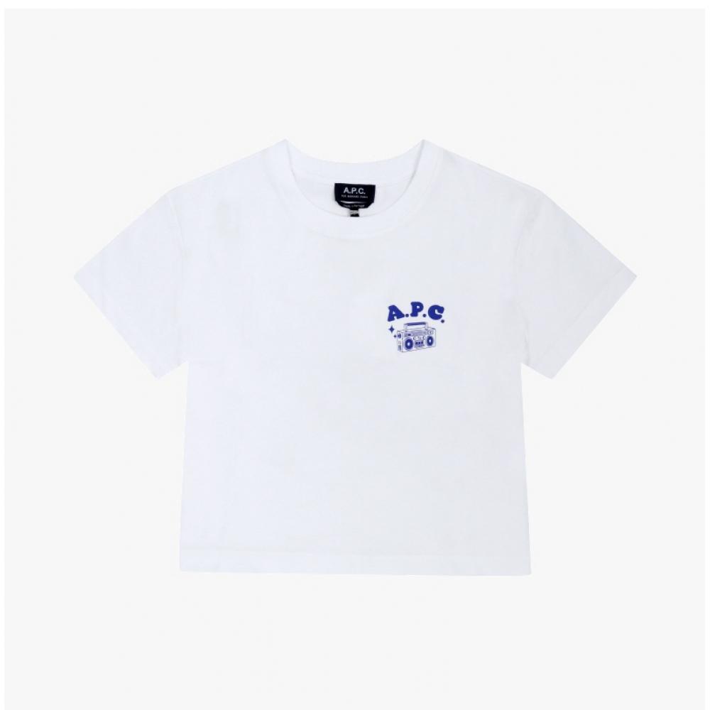 A.p.c Женская S Прямая футболка F26524 Aab белый diSco