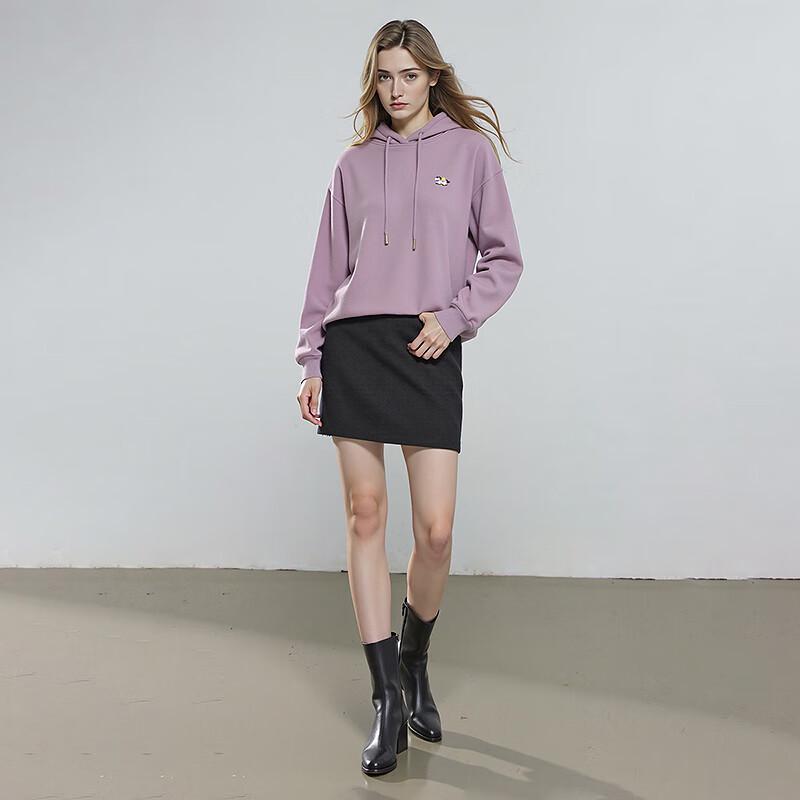 Women's Bear Embroidered Hooded Fleece Sweatshirt