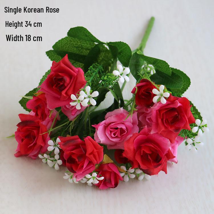 Silk Fake Flower Bouquet for Living Room or Dining Table Decor - Plastic Dried Flower Bonsai Ornaments