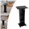 Clear/Black Acrylic Podium Stand,Acrylic Podium Stand Floor Mount with Wheels for Schools,Churches
