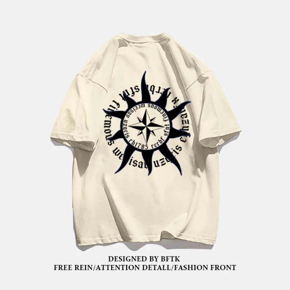 Летняя мода, тяжелая ретро мужская футболка с английскими буквами из 100% хлопка с принтом и круглым вырезом, высококачественная повседневная уличная футболка для фитнеса