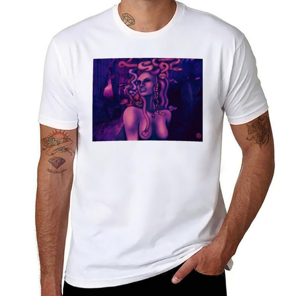 Medusa, Badass Greek Goddess and Demoness T-Shirt Basic Short Sleeve Cotton Blend T-Shirt