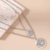 Vintage Multilayer Sun Pendant Necklace for Women Silver Color Choker Necklaces Party Holiday Jewelry Gifts