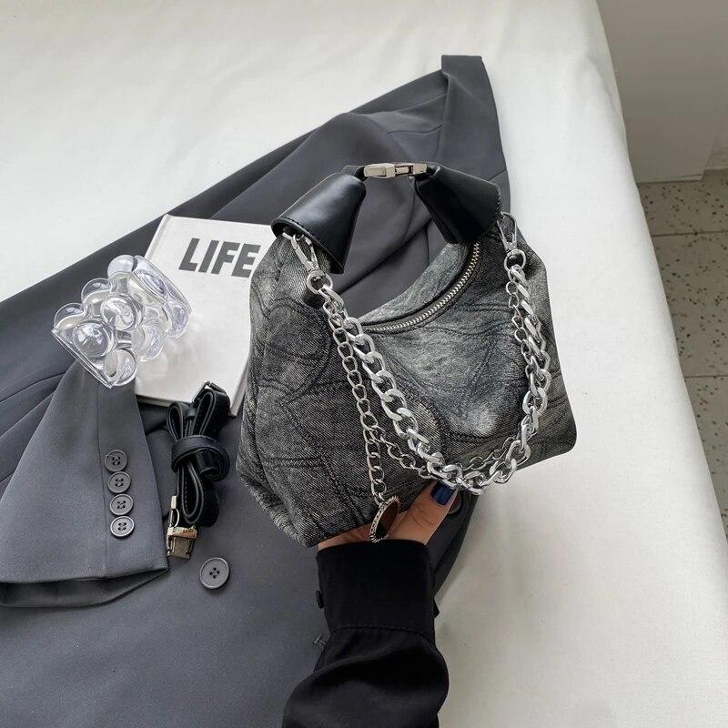 Модная кожаная сумка через плечо для женщин, тренд 2024 года, женская сумка через плечо с цепочкой, женские маленькие сумки и кошельки в стиле ретро