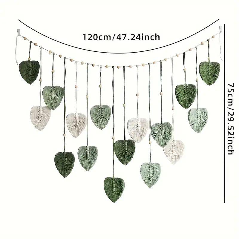 Boho Home Decoration Macrame Tapestry Macrame Leaf Feather Wall Hanging Decor for Living Room Bedroom Boho Wall Art Home Decor