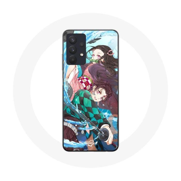Coque pour Samsung Galaxy A32 5G Tanjiro et Nezuko Demon Slayer Kimetsu no Yaiba Anime - Maniacase