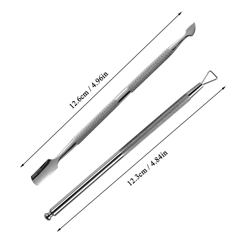 2шт инструмент для удаления гель-лака из нержавеющей стали, нож для очистки кутикулы омертвевшей кожи