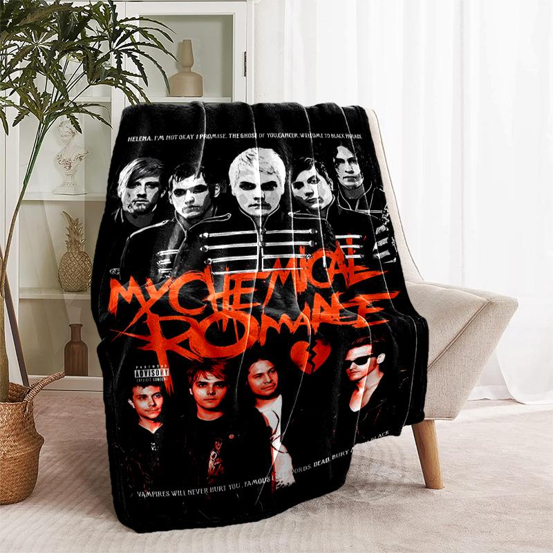 1pc Blanket My Chemical Romance The Black Parade Print Design, Lightweight Blanket for Sofa, Bed- Soft &Warm, Gift for All Seasons like Christmas, Hal