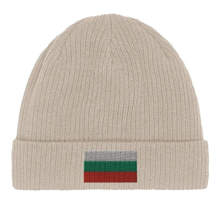 Bonnet Drapeau Bulgarie En Beige