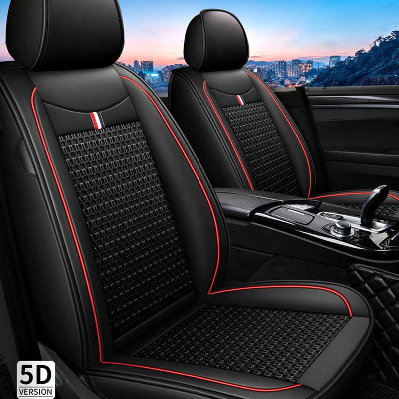 Роскошный чехол на переднее сиденье из искусственной кожи, улучшенная прочная дышащая нескользящая четырехсезонная универсальная защитная подушка на переднее сиденье(Только один чехол на сиденье)