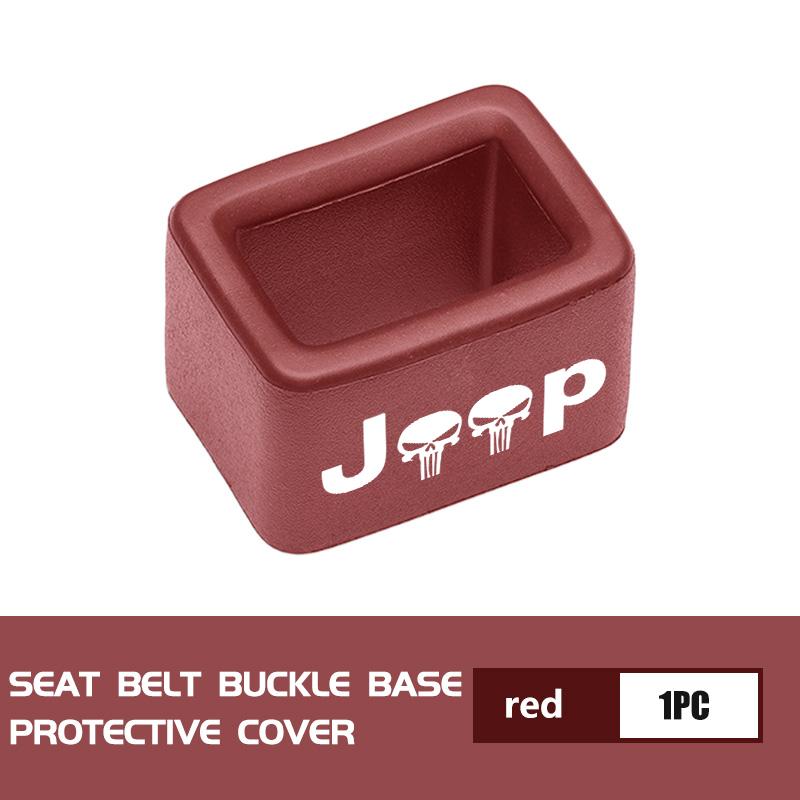 For Jeep Car Logo Seat Belt Buckle Protective Cover Safety Belt Clip Case Accessories Grand Cherokee Patriot Renegade Compass AJT1