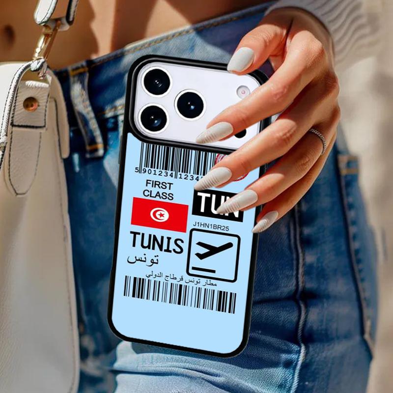 Tunisia Flag Map Phone Case For iPhone 17 Air 14 15 13 12 Max Cover For Apple 16e 11 Pro Max Plus Coque