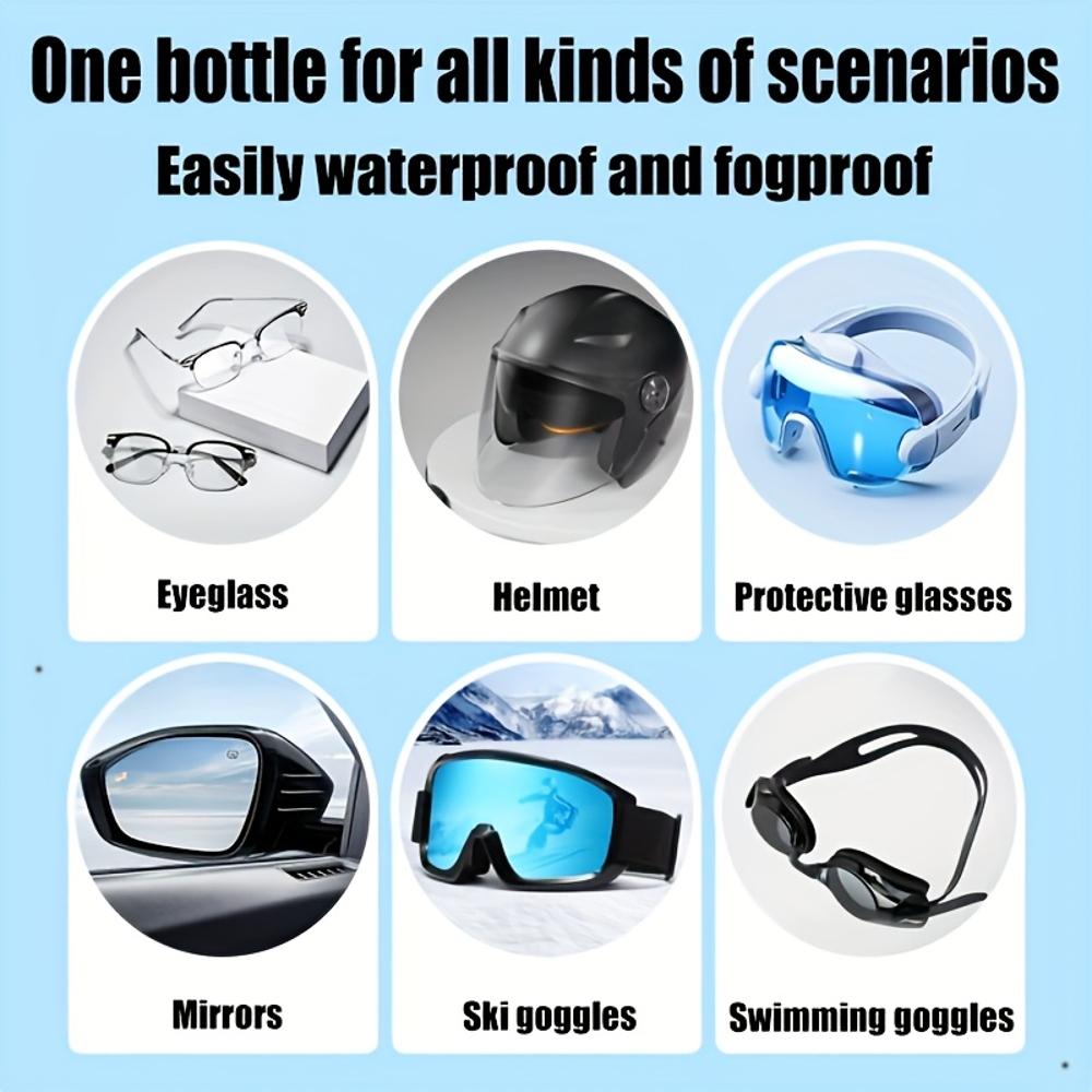100ml Anti-Fog Spray with Anti-Fog Agent - Quick Clear Vision Restorer, Long-Lasting Effect for Glasses, Ski Goggles, Motorcycle