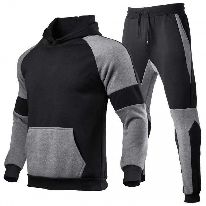 Mens Casual Hooded Sweatshirt Pants Set Winter Lightweight Sporty Matching Outfit