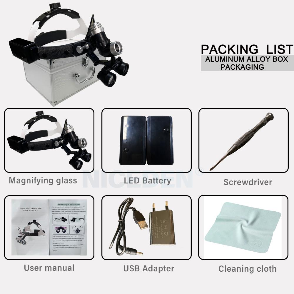 Niceden 7 Вт стоматологический светодиодный налобный светильник для бинокулярных луп, яркость пятна, регулируемый стоматологический лабораторный налобный светильник, хирургический налобный светильник