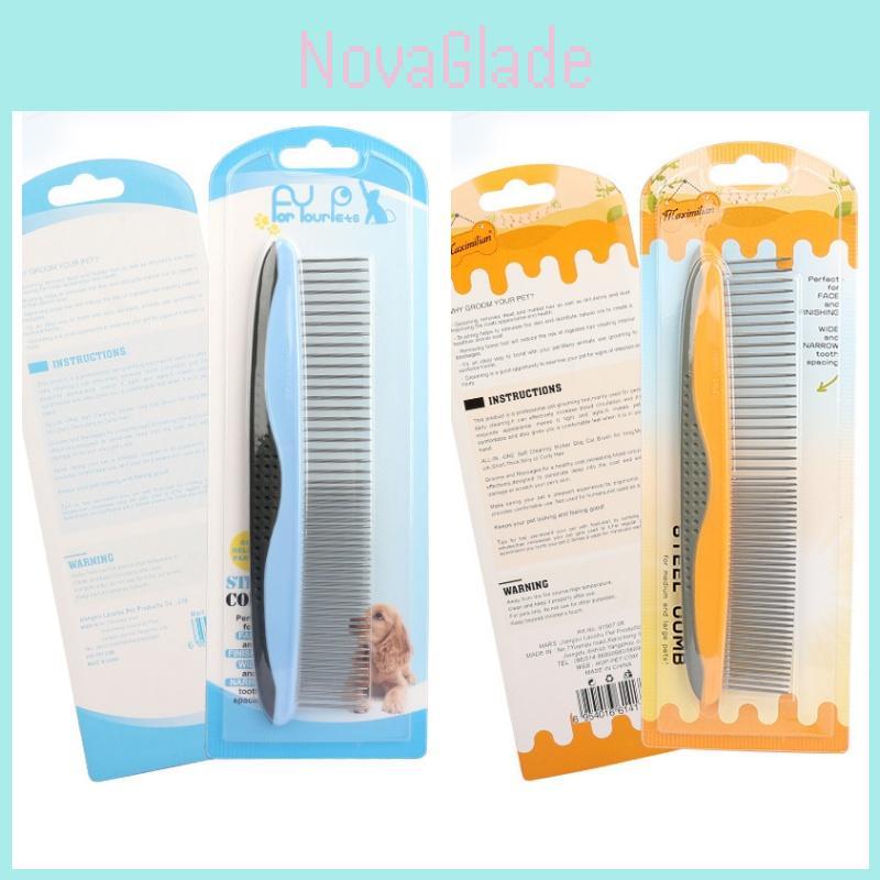 Pet Grooming Comb With Plastic Handle Detangling And Flea Comb For Dogs Green Blue Orange