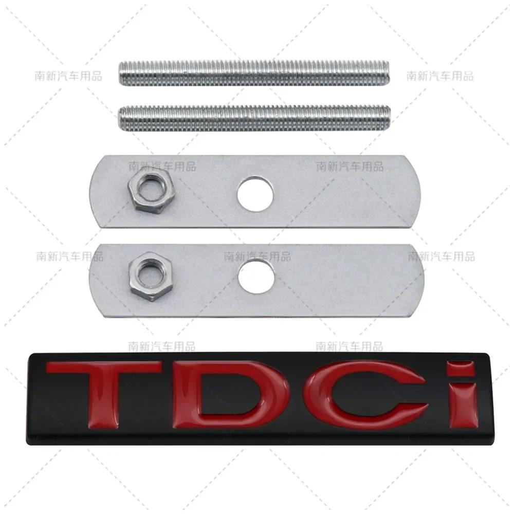 3D Metal TDCI Letters Car Front Grille Hood Emblem Badge Decals For Ford Kuga Explorer Transit Accessories