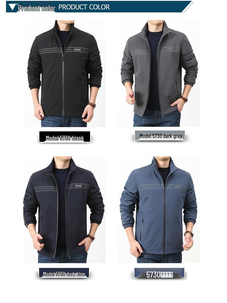 Men's Plus Size Quick-Dry Fleece-Lined Autumn Jacket (Model 5730)