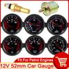 AD Белый свет 52 мм датчик температуры воды + датчик вольтметр температура масла давление масла обороты в минуту тахометры вакуумный датчик наддува
