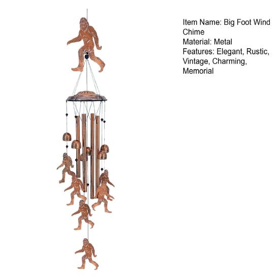 Big Foot Wind Chimes for Outside Metal Windchime Decoration for Home Garden Patio Yard Decor Sasquatch Gifts for Women Dad Grandpa