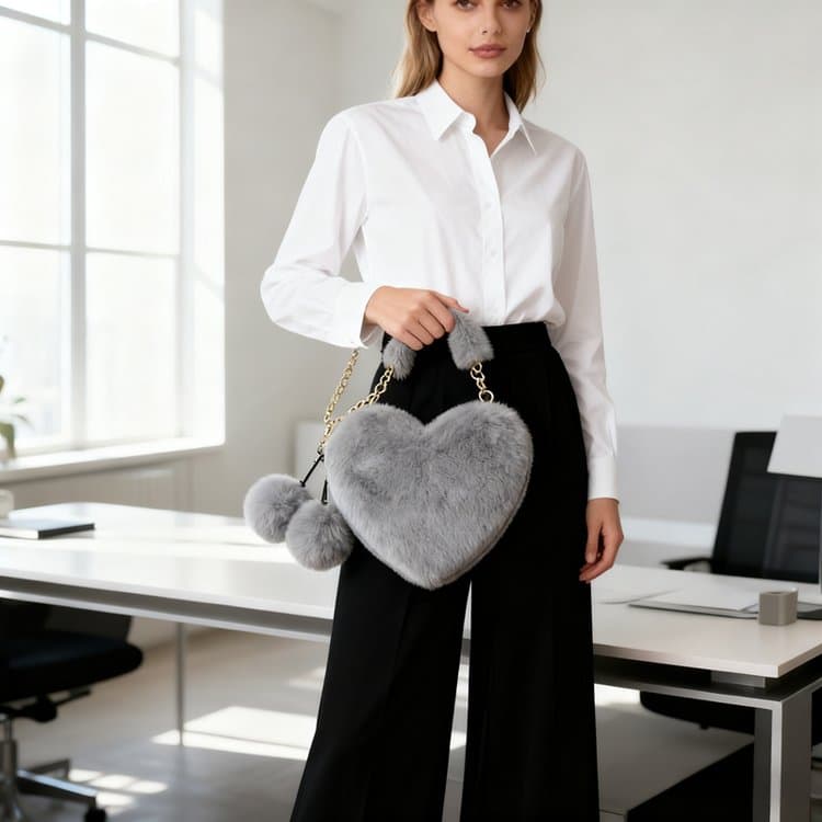 Сумка через плечо на молнии в форме сердца