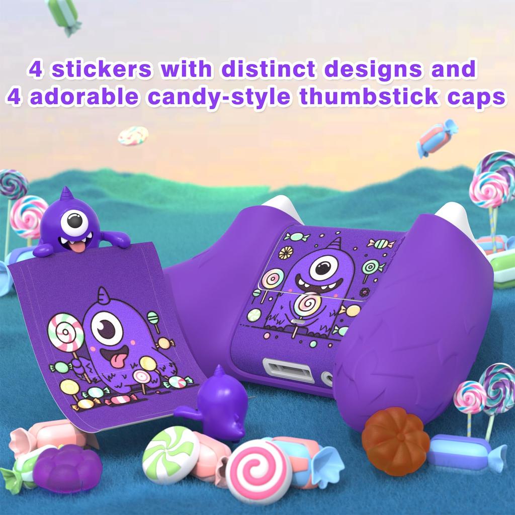 PlayVital Милый силиконовый чехол с монстром для контроллера Xbox Series Xbox Core, накладка, полный комплект, включает колпачки для джойстиков и наклейки, контроллеры X/S с одним глазом,